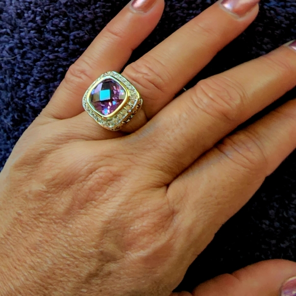 Cocktail RING (8) CZ / sterling - Picture 1 of 5